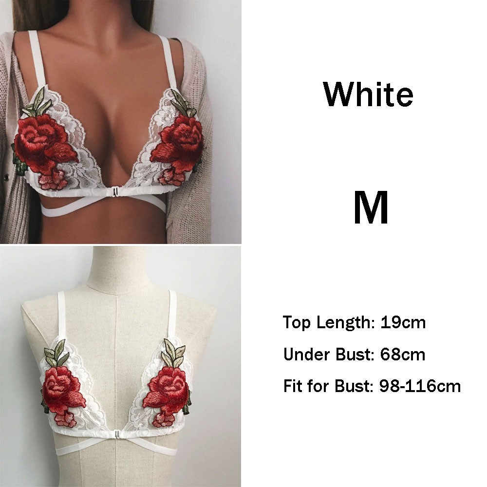 Áo ngực ren thêu hoa hình tam giác quyến rũ