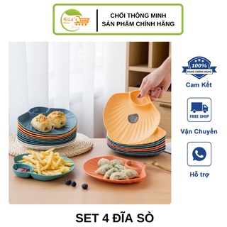 Sét 4 đĩa hình vỏ sò siêu kute ,màu sắc đẹp chất liệu nhuawh cao cấp chịu nhiệt cao bền đẹp