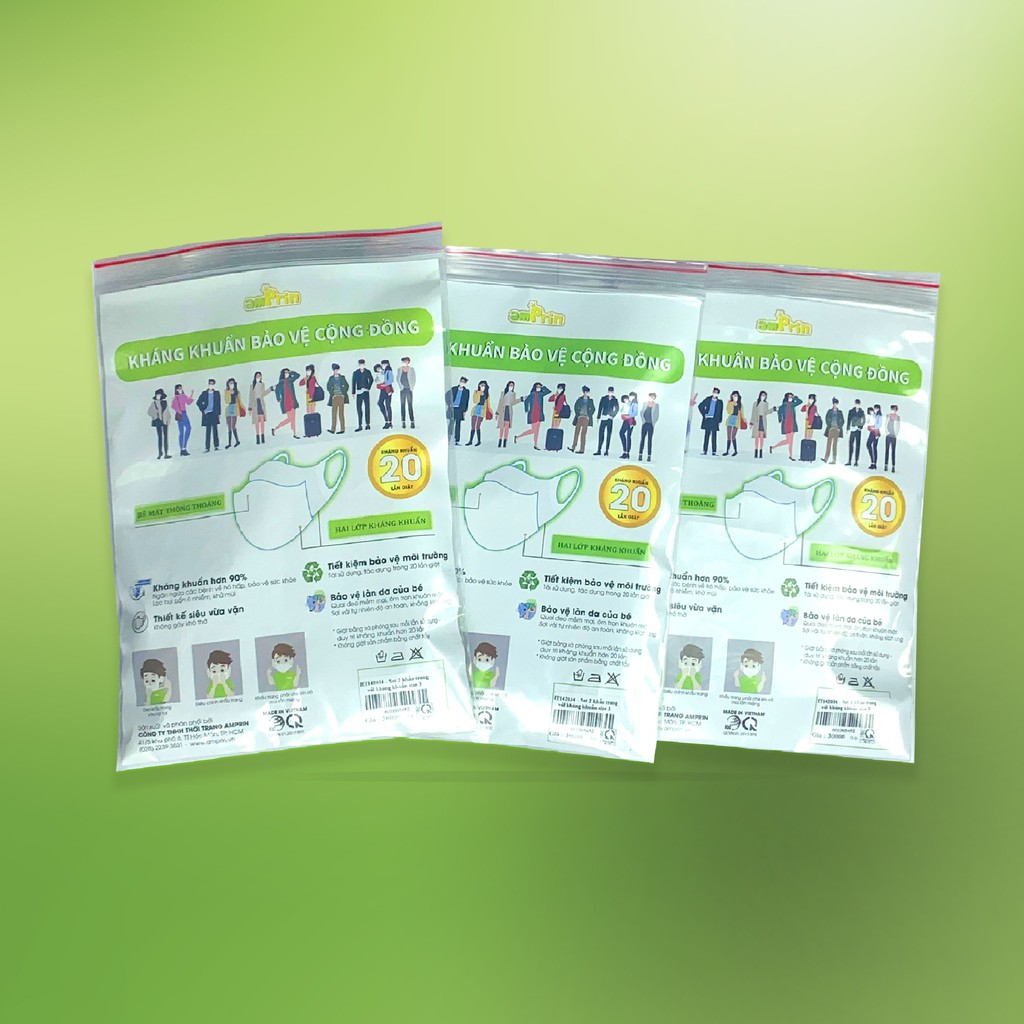 [Mã FARSBRT51 giảm 20k đơn từ 0Đ] [Mã FARSBR242 giảm 15% đơn 99K] Set 2 khẩu trang vải kháng khuẩn Amprin | BigBuy360 - bigbuy360.vn
