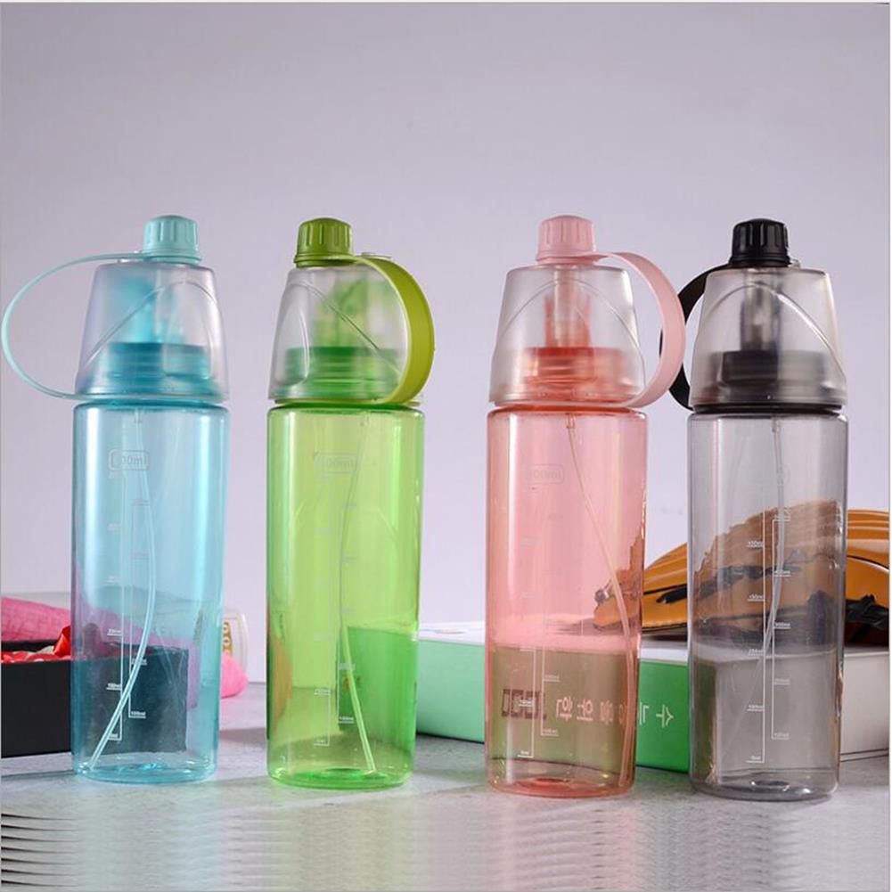 Bình nước thể thao họa tiết dễ thương có Phun sương 600ml Ly cốc giữ cách nhiệt Mã 20014