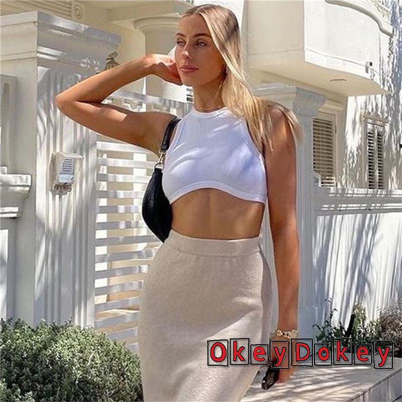 Áo Croptop Dệt Kim Sát Nách Thời Trang Mùa Hè Cho Nữ OKDK-y2k