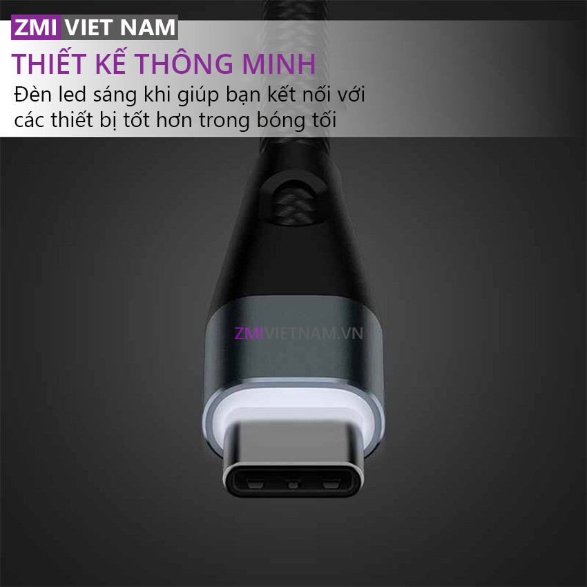 Dây Cáp Type C ZMI AL706 / AL786 Bọc Vải Dù Siêu Bền Dài 1m / 2m | Bảo Hành 18 Tháng