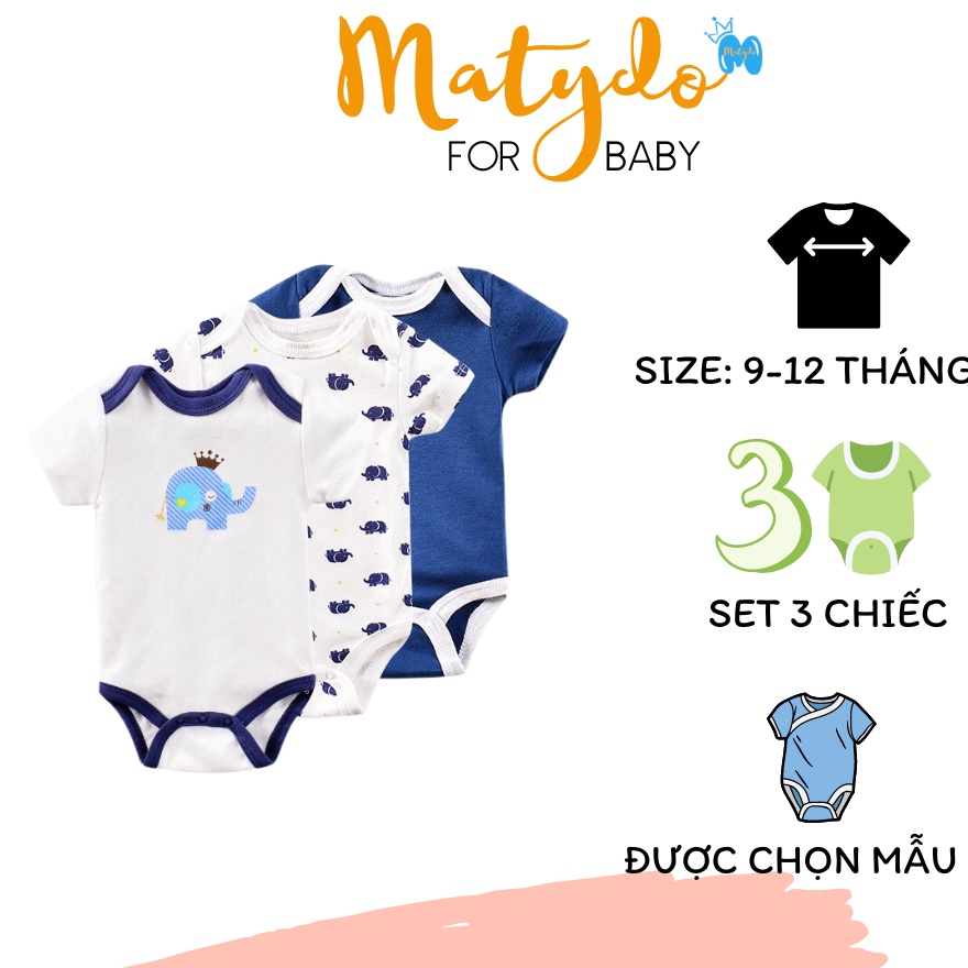 Áo liền quần body chip cho bé đóng gói 3 chiếc chọn mẫu giữ ấm trẻ em 9-12 tháng