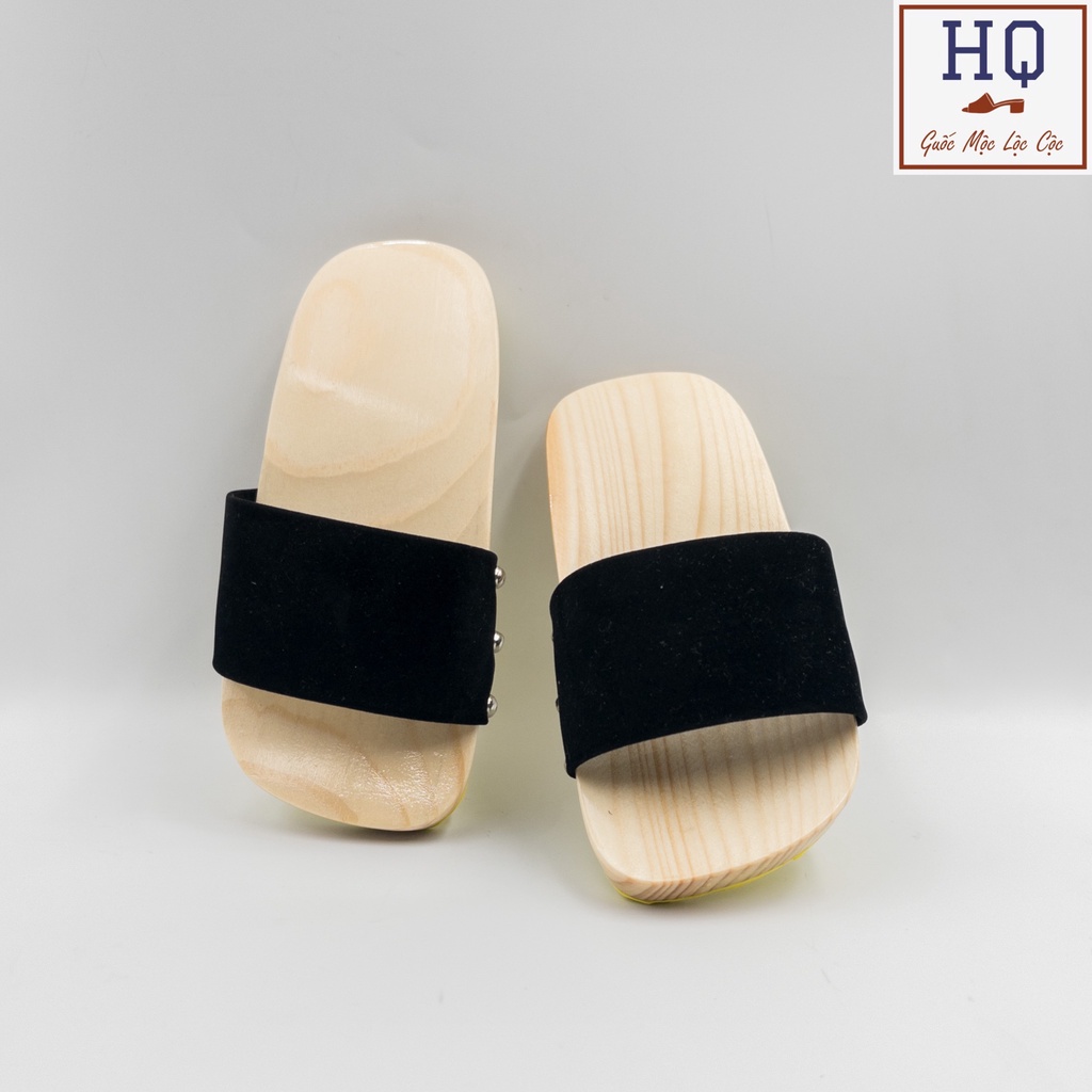 Guốc cho bé gái bé trai, dép lê gỗ quai nhung Hội Đồng (size 7-9), guốc mộc áo dài, bà ba, yếm, chụp ảnh, diễn văn nghệ