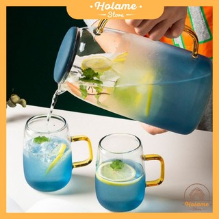 Bình thủy tinh , cốc thủy tinh xanh cao cấp dung tích 1.500ml, cốc 300ml