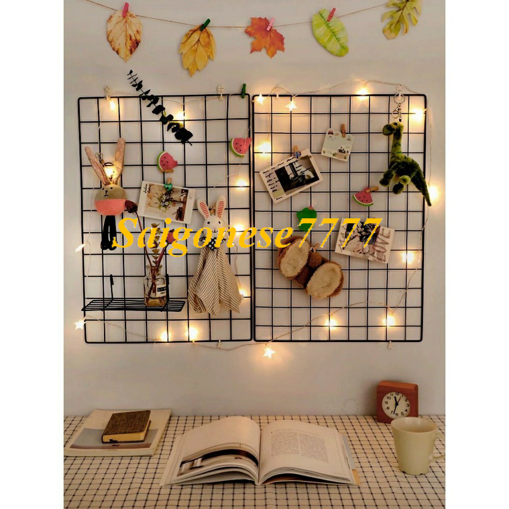 (Đen+Trắng) 2 Khung Hình Lưới Sắt Nghệ Thuật Trang Trí Decor Nhà Phòng Ngủ Siêu Xinh Picture Frame