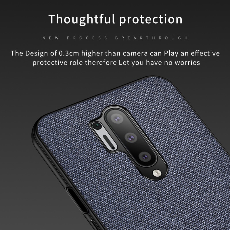 Oneplus One plus 6T 6 7 7T 8 Pro Leather Spliced Fabric Thin Phone Case Shockproof Casing Matte Protection Soft Shell Cover