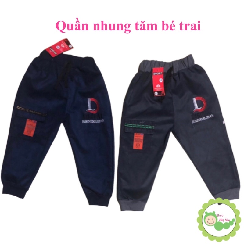 {15-20kg} Quần dài nhung tăm bé trai loại mịn đẹp