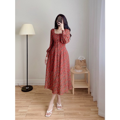 Váy đỏ dài tay_D062S1_LYNNA | BigBuy360 - bigbuy360.vn
