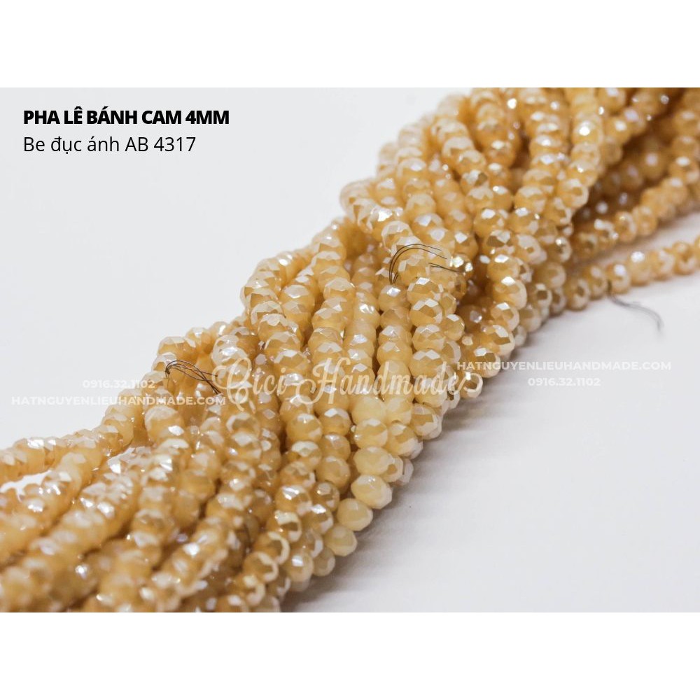 Pha lê bánh cam 4mm loại đẹp Cici Handmade chuyên hạt cườm nguyên liệu hạt đá hạt pha lê hạt cườm hạt trang sức