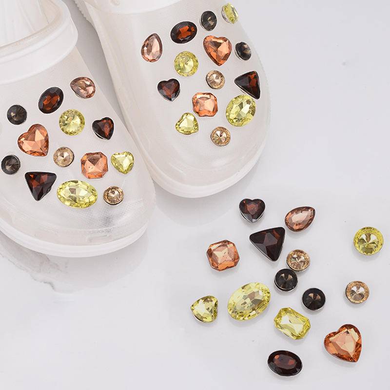 crocs sticker * Phụ Kiện Đá Pha Lê Trang Trí Giày Cá Sấushoes sticker Accessories Stickers Sandals Shoe Decoration