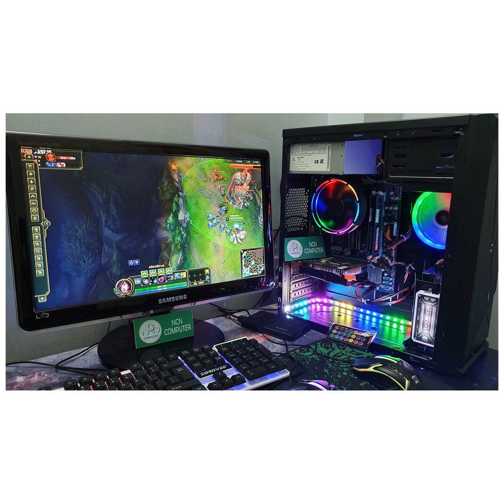 Bộ máy tính chơi game  Pubg Pc Fifa 4 Lol GATA 5 Case Led RGB màn hình 20in phím chuột | BigBuy360 - bigbuy360.vn