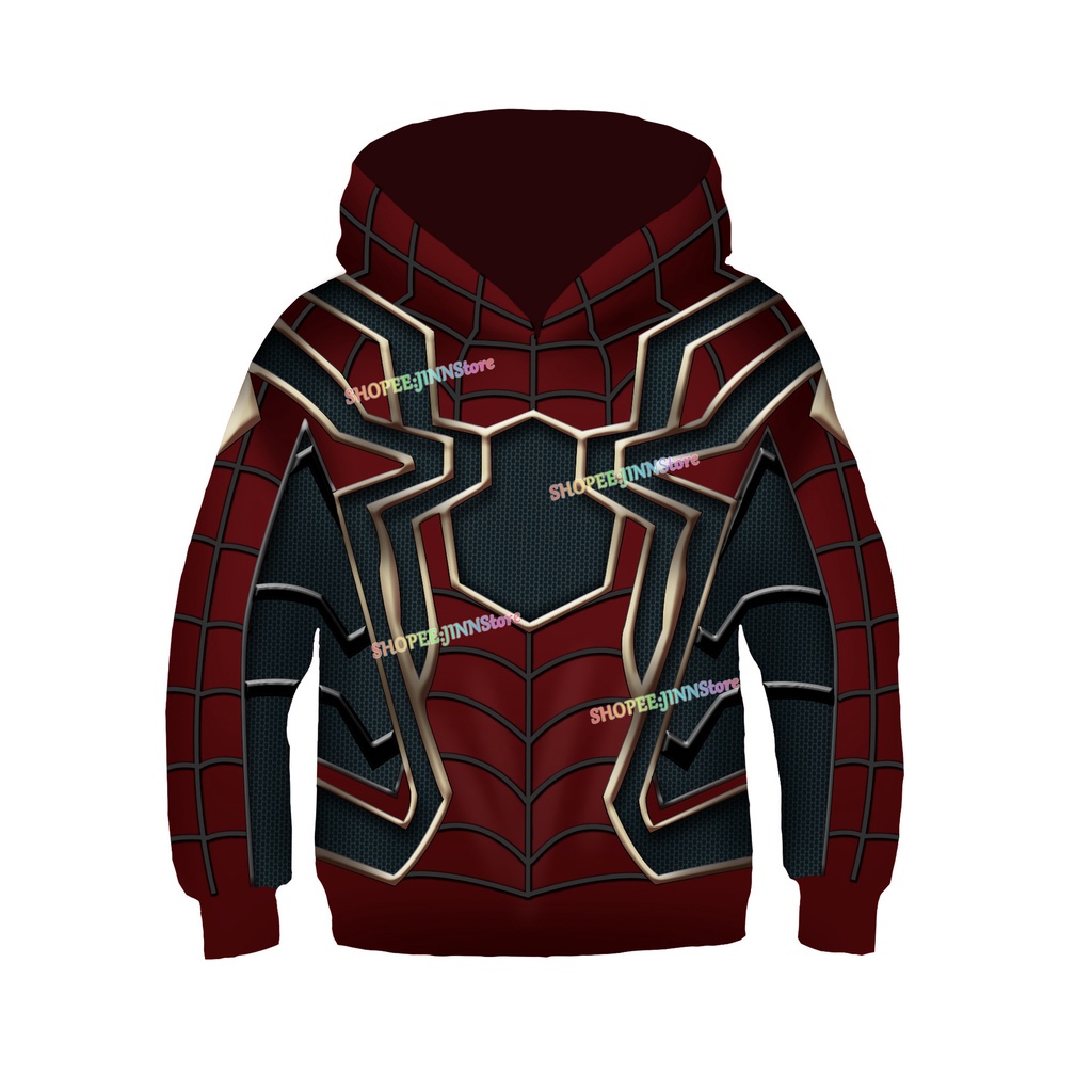 JINN Áo hoodie tay dài in hình Người Nhện phim Marvel Hàn Quốc cho bé gái