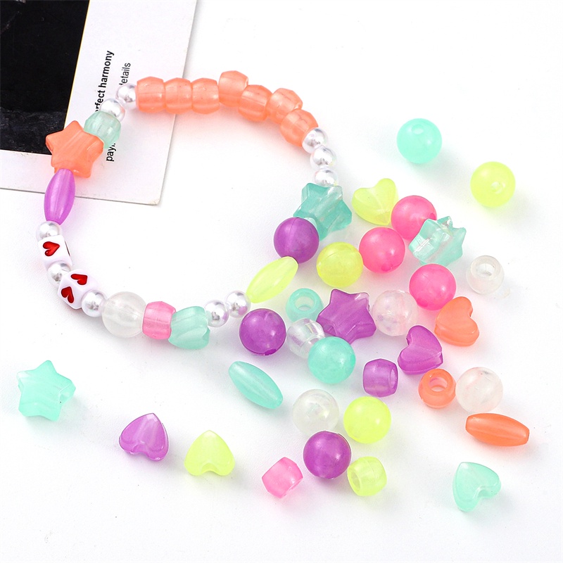Set 64-158 hạt phát sáng trong bóng tối nhiều kích cỡ làm trang sức thủ công