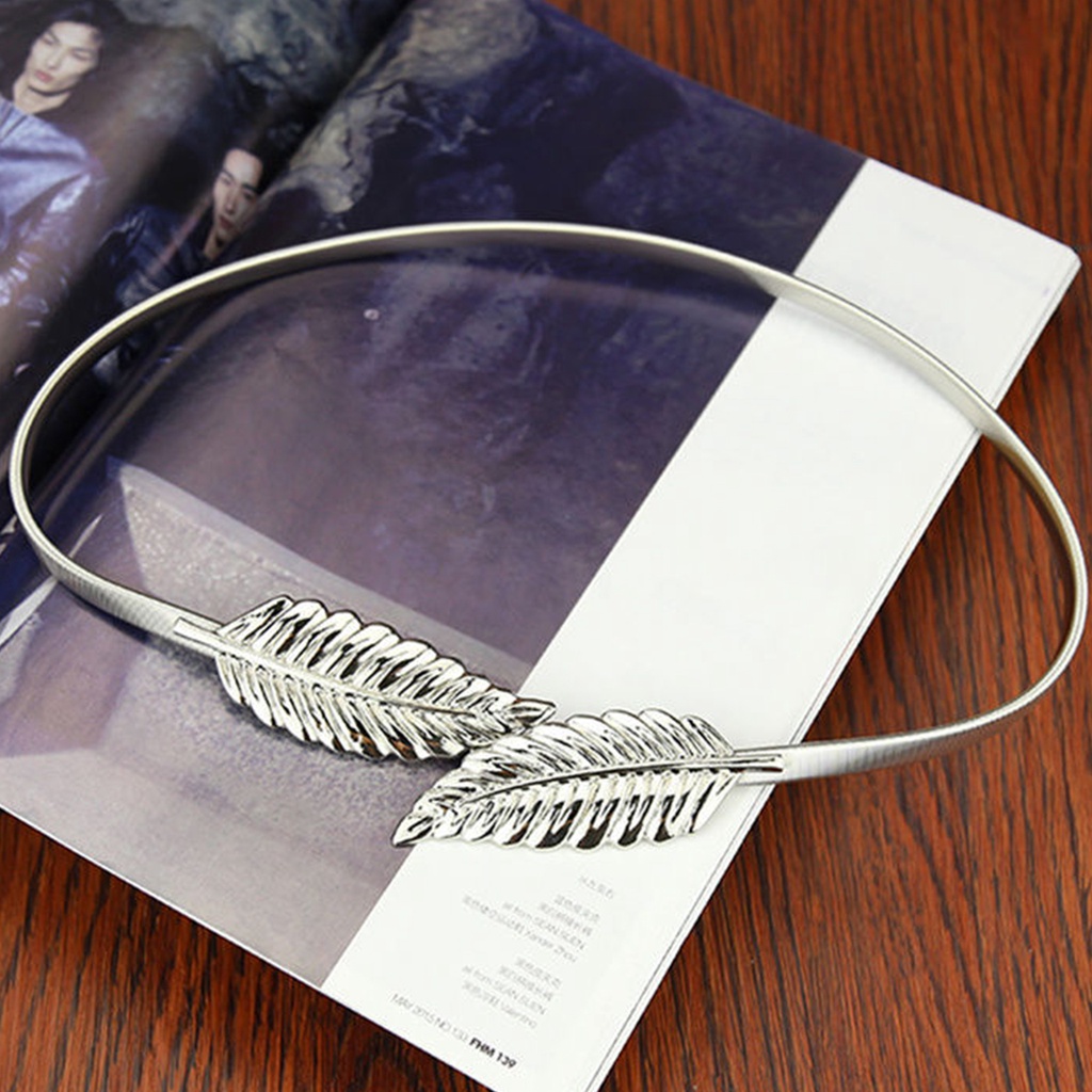 SmileFairyCC【COD &amp; Hàng Có Sẵn】Dây Thắt Lưng Kim Loại Co Giãn Hình Chiếc Lá Thời Trang Cho Nữ