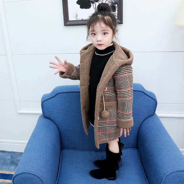 Áo Măng tô lót lông cho bé gái