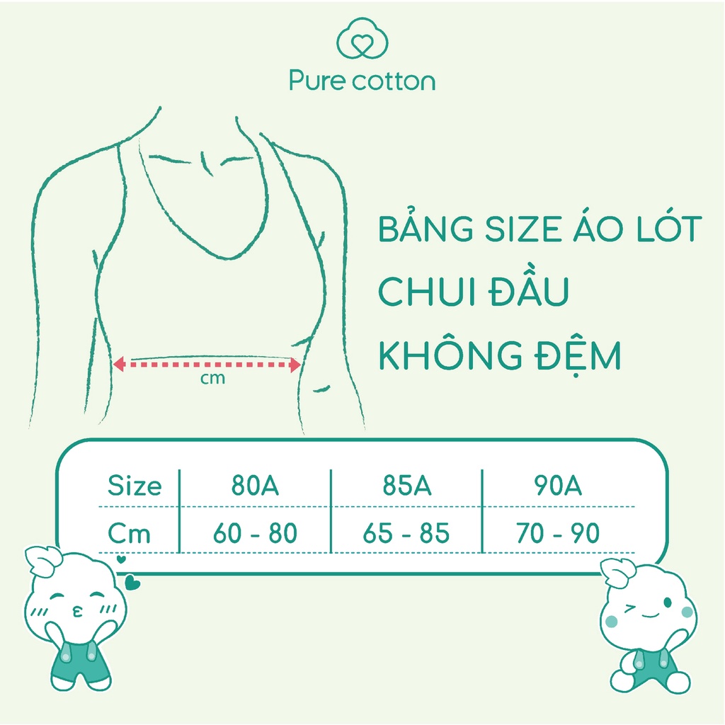 Áo lá học sinh Purecotton cho bé gái mới lớn chất liệu cotton cao cấp kiểu dáng chui đầu không đệm PC001