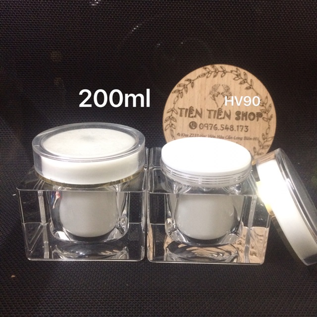 Hũ nhựa vuông 200ml cao cấp