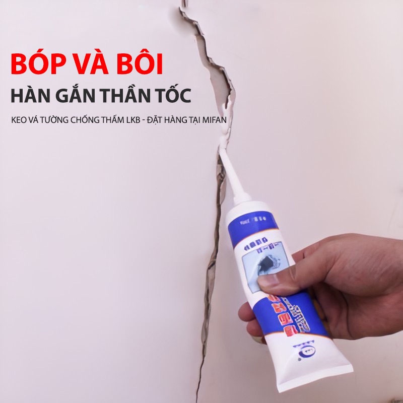 [SỈ SỐ LƯỢNG] Bộ 5 Lọ Keo Vá Tường Chống Thấm LKB 250gr - Trám Trét Vết Nứt Khe Hở Tường - Chống Mốc Ẩm Làm Sạch Tường