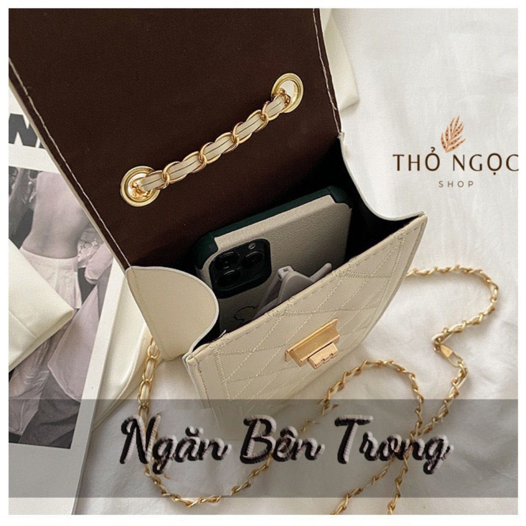 Túi Đeo Chéo Mini ❤FreeShip❤ Túi Đeo Chéo Nữ Dáng Đứng Để Điện Thoại Chất Da Đẹp Size 13