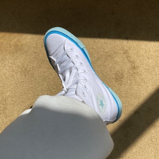 Chuck All Star Popped Colour White | Giày Converse Trắng Phối Đế Xanh