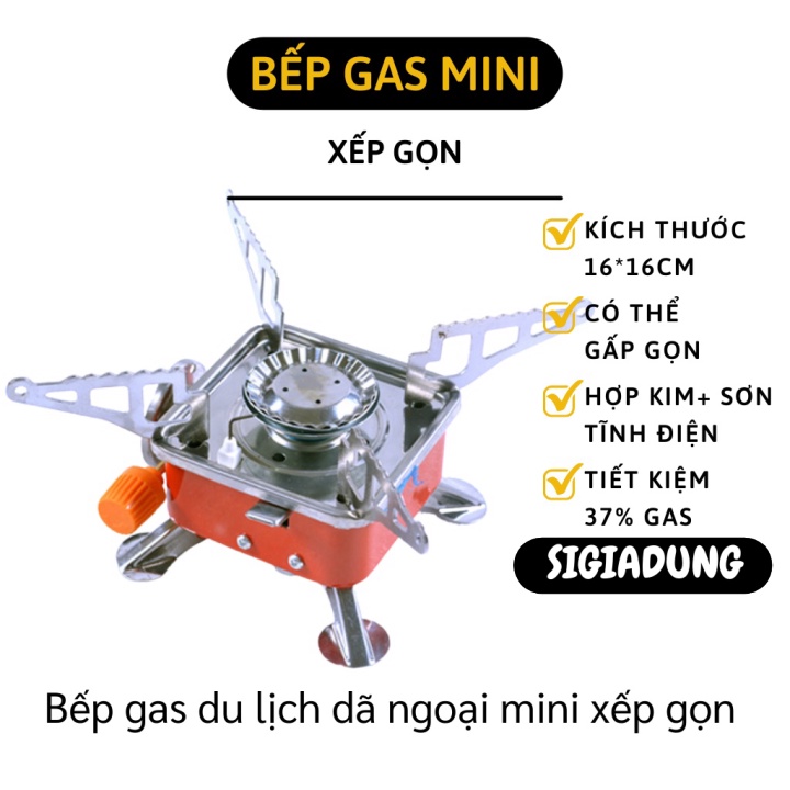 [SGD] Bếp Gas Mini - Bếp Du Lịch Siêu Nhỏ Gọn Tiện Lợi, Tiết Kiệm Gas Tặng Kèm Túi 6360