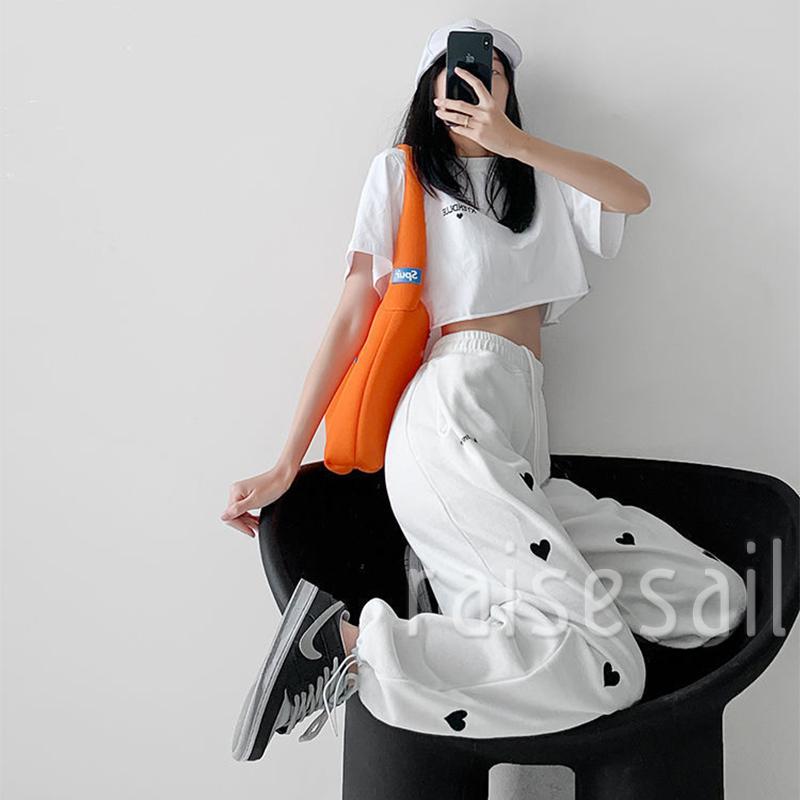 RS quần ống rộng In Họa Tiết Trái Tim Thời Trang Dành Cho Nữ | BigBuy360 - bigbuy360.vn