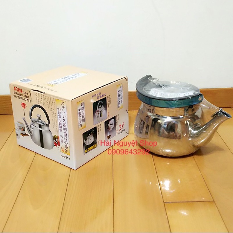 Ấm Đun Nước Inox 304 Cao Cấp ĐÀI LOAN - Có Còi Reo 2 lít, 3 lít, 4 lít, 5 lít, 7 lít