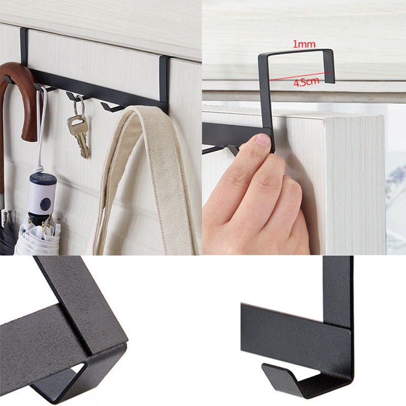 Giá Treo Đồ 5 Hàng Móc Gắn Cửa Sau Bằng Sắt Không Đục Lỗ Cho Nhà Bếp/Phòng Khách