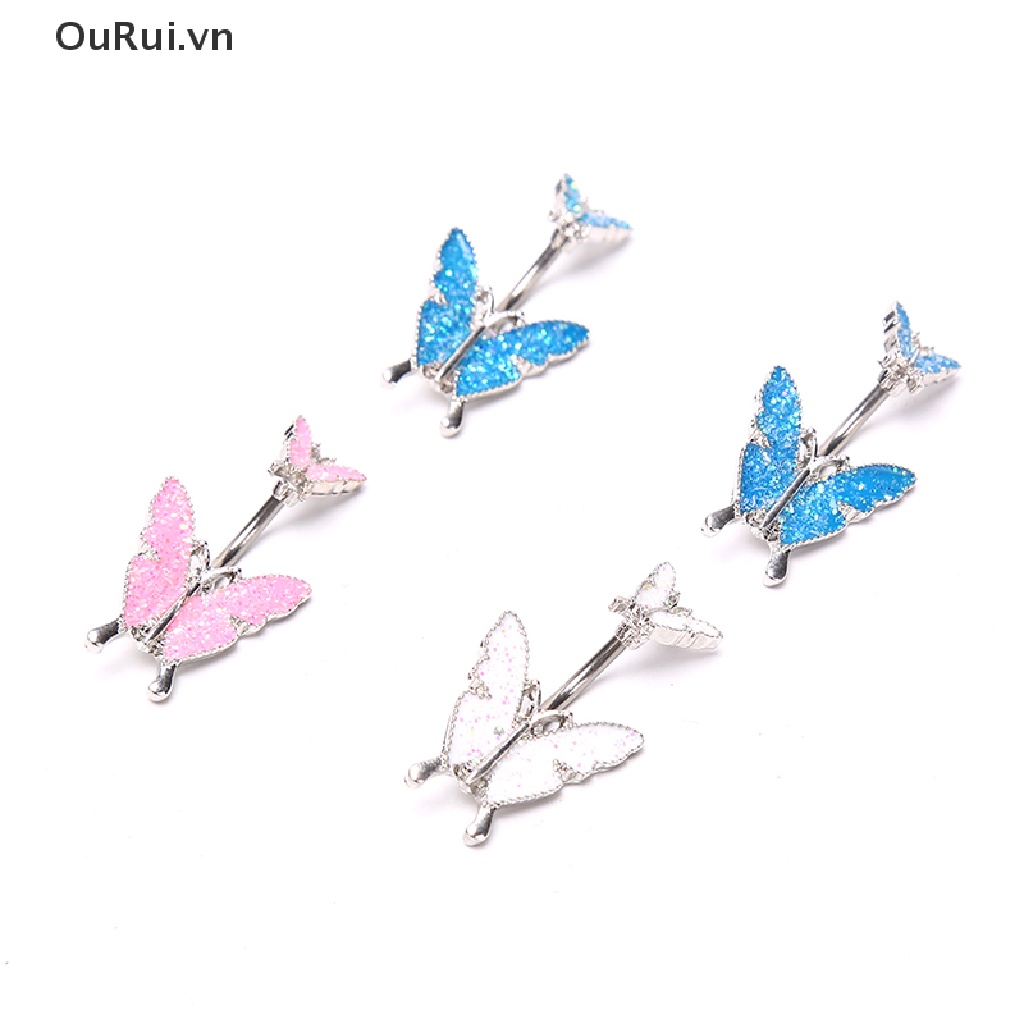 Cánh Bướm Đôi Trang Trí Rốn Phong Cách