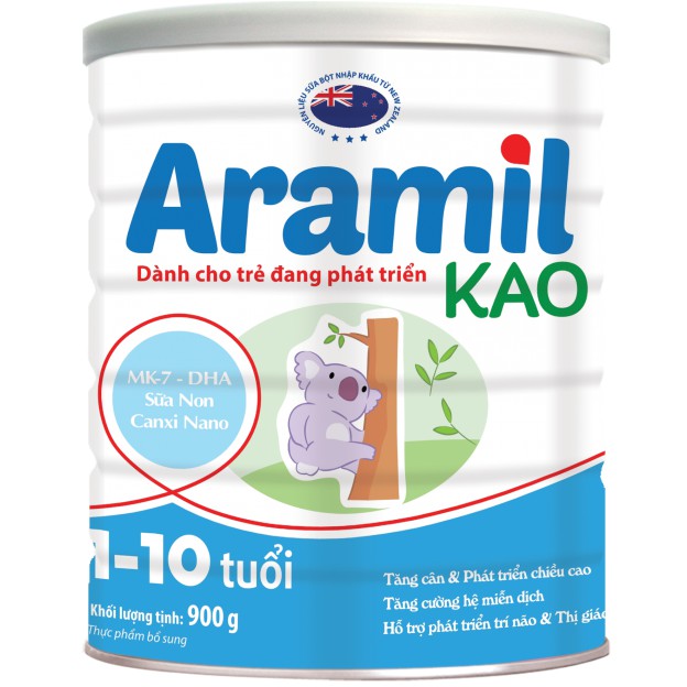 Sữa Aramil Kao 900g cho bé từ 3-36 tháng giúp tăng chiều cao