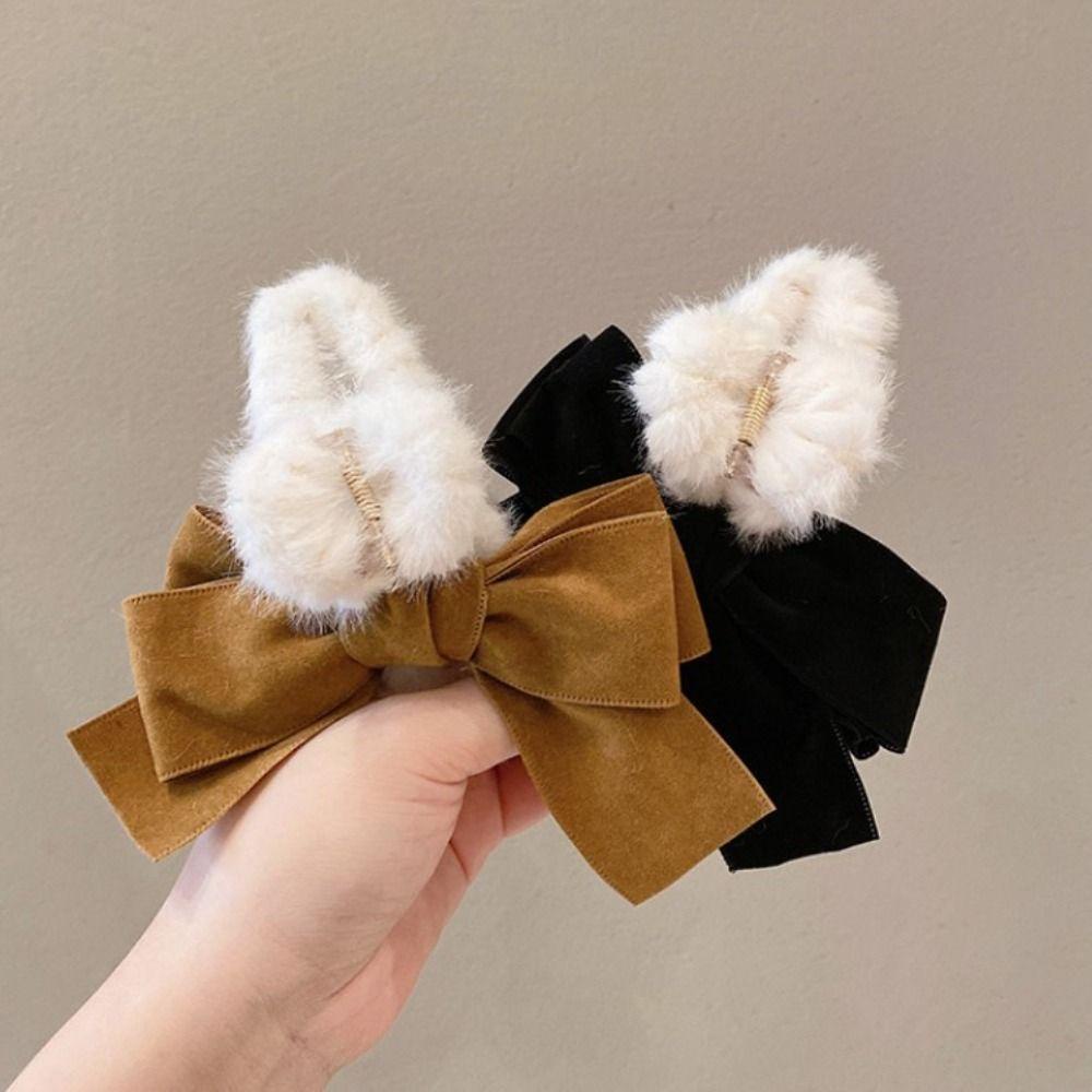 Kẹp Tóc Càng Cua Phối Lông Phong Cách Hàn Quốc 2life