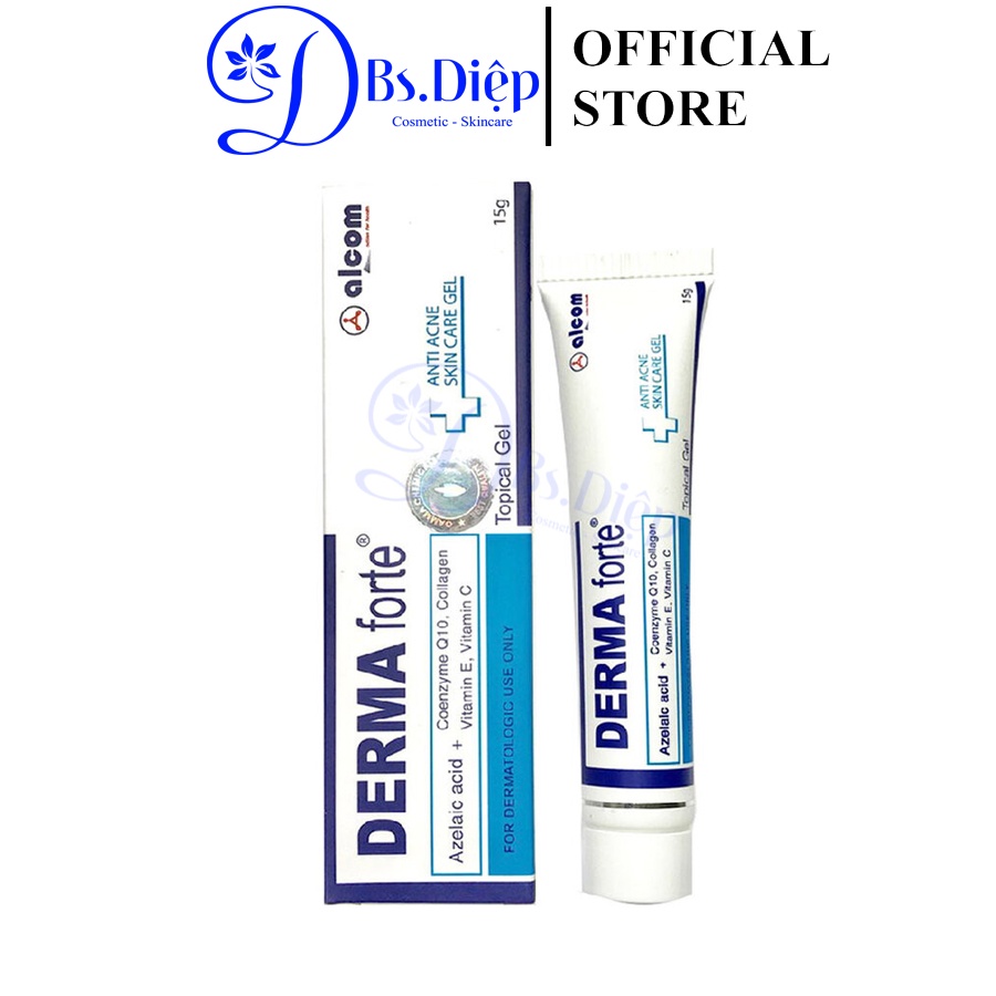 Gel Dưỡng Alcom Derma Forte Giảm Mụn, Mờ Thâm 15g Anti Acne Skin Care Gel