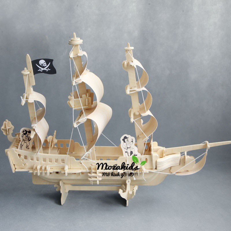 Đồ chơi lắp ráp gỗ 3D Mô hình Tàu Cướp Biển Pirate Ship