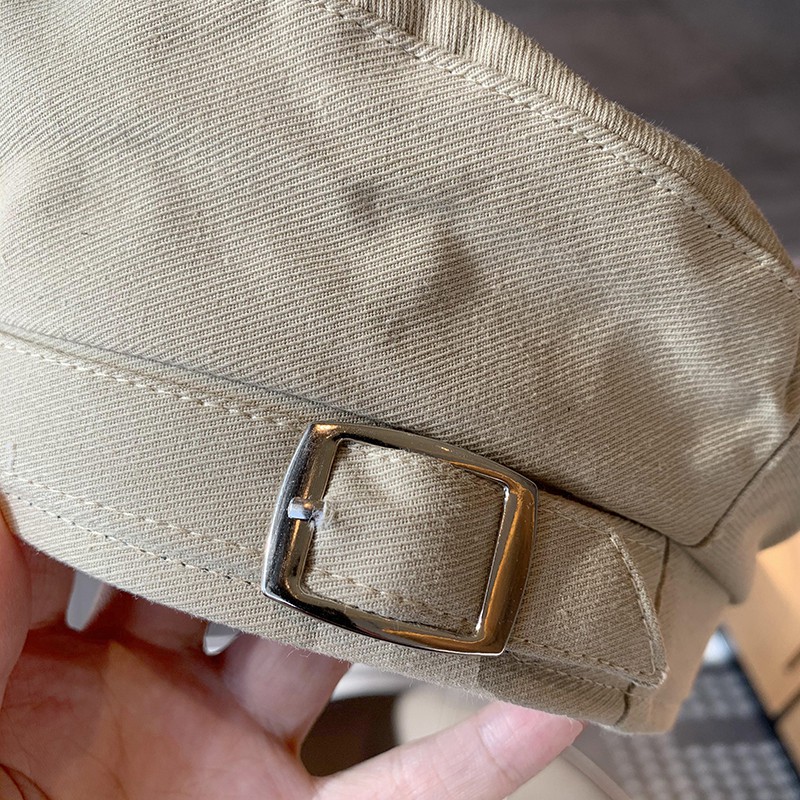 Mũ nồi, beret kaki hàn quốc khóa cài thời trang
