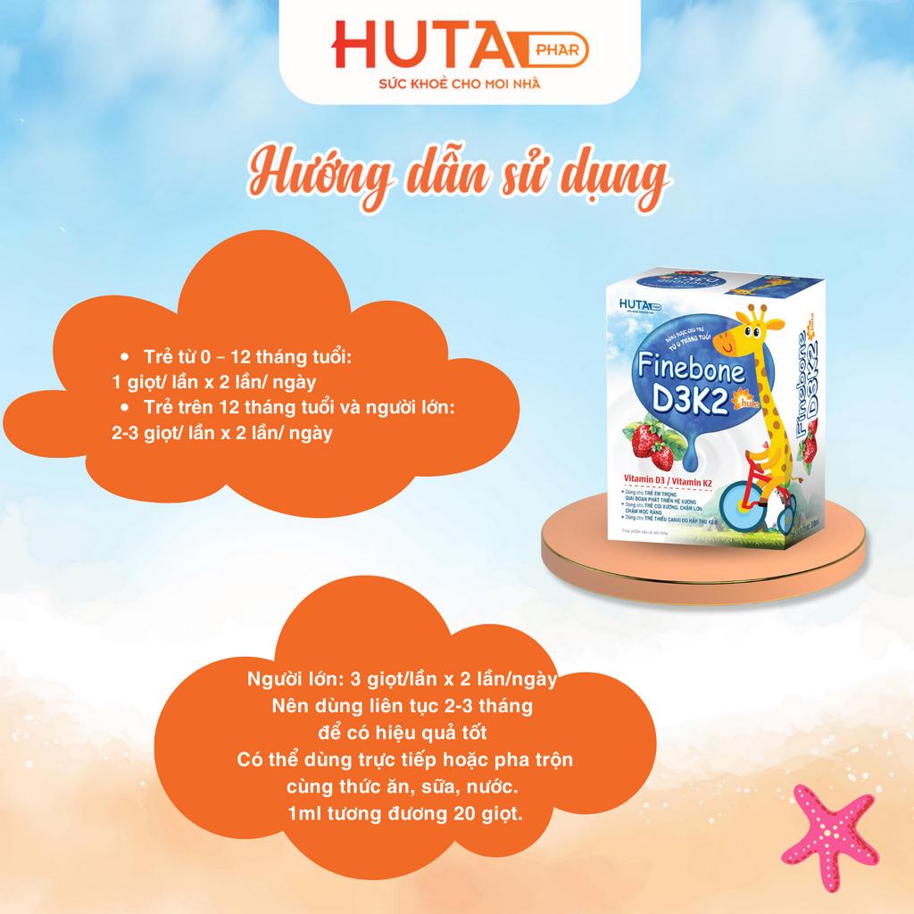 Vitamin D3K2 Finebone HUTA  tăng chiều cao cho bé