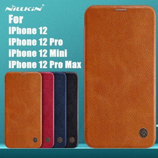 Bao da iPhone 15 pro max/15 pro/13 pro max/13/13 pro/12 Pro Max / 12 pro / 12 / 12 mini Nillkin QIN - Hàng Chính Hãng