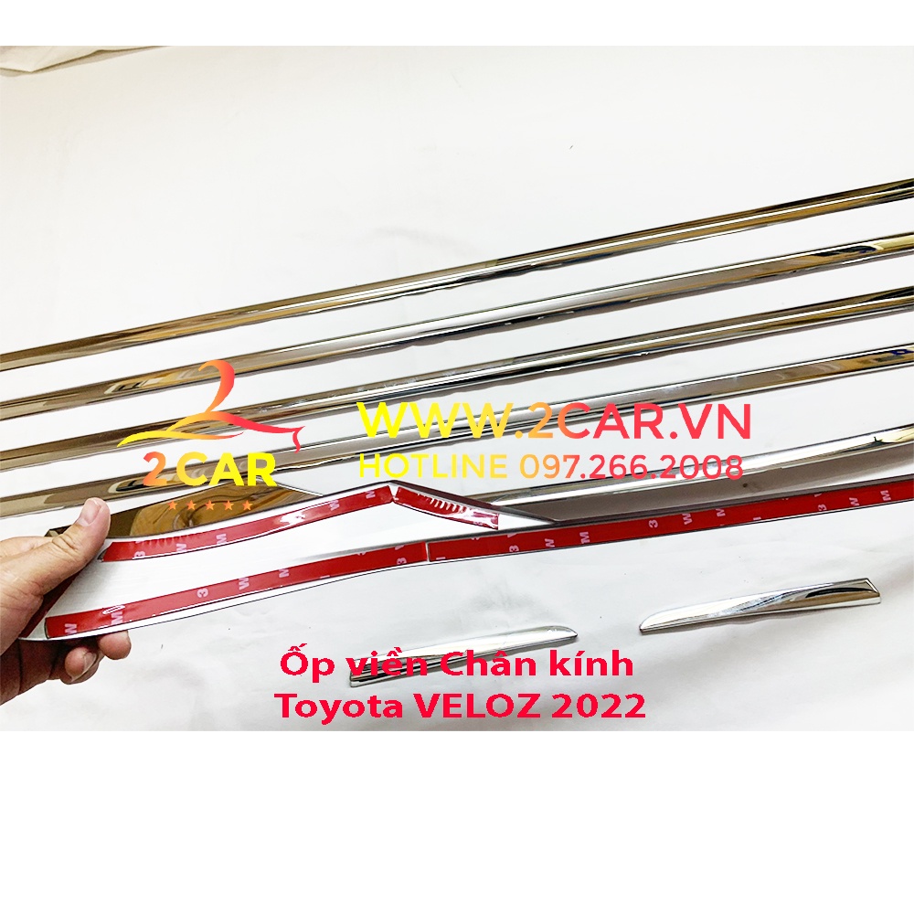 Nẹp viền chân kính, cong kính xe Toyota VELOZ 2022 2023 Hàng inox cao cấp