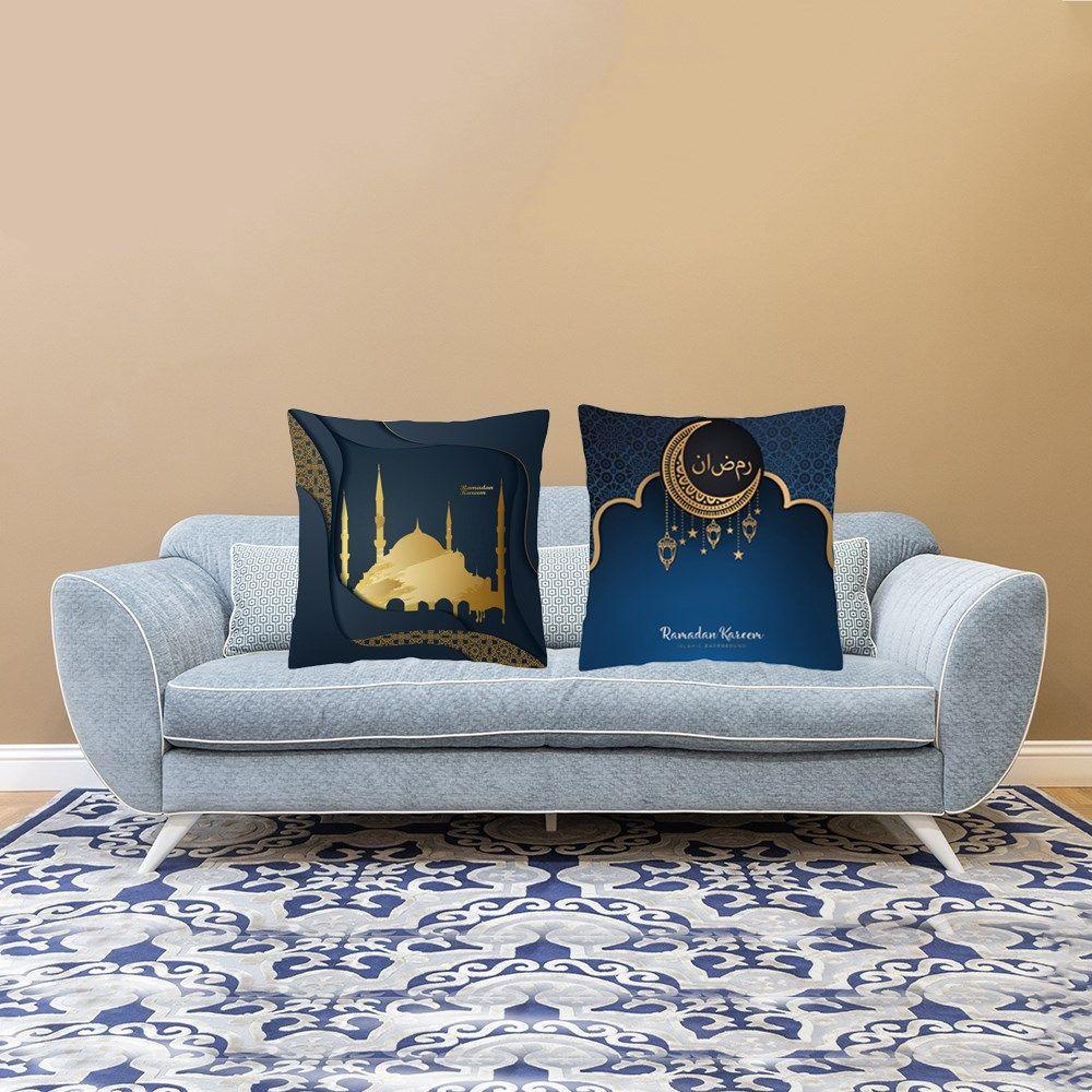 YNATURAL Vỏ Gối 18x18 inch In Họa Tiết Hồi Giáo Trang Trí Nhà Cửa / Xe Hơi