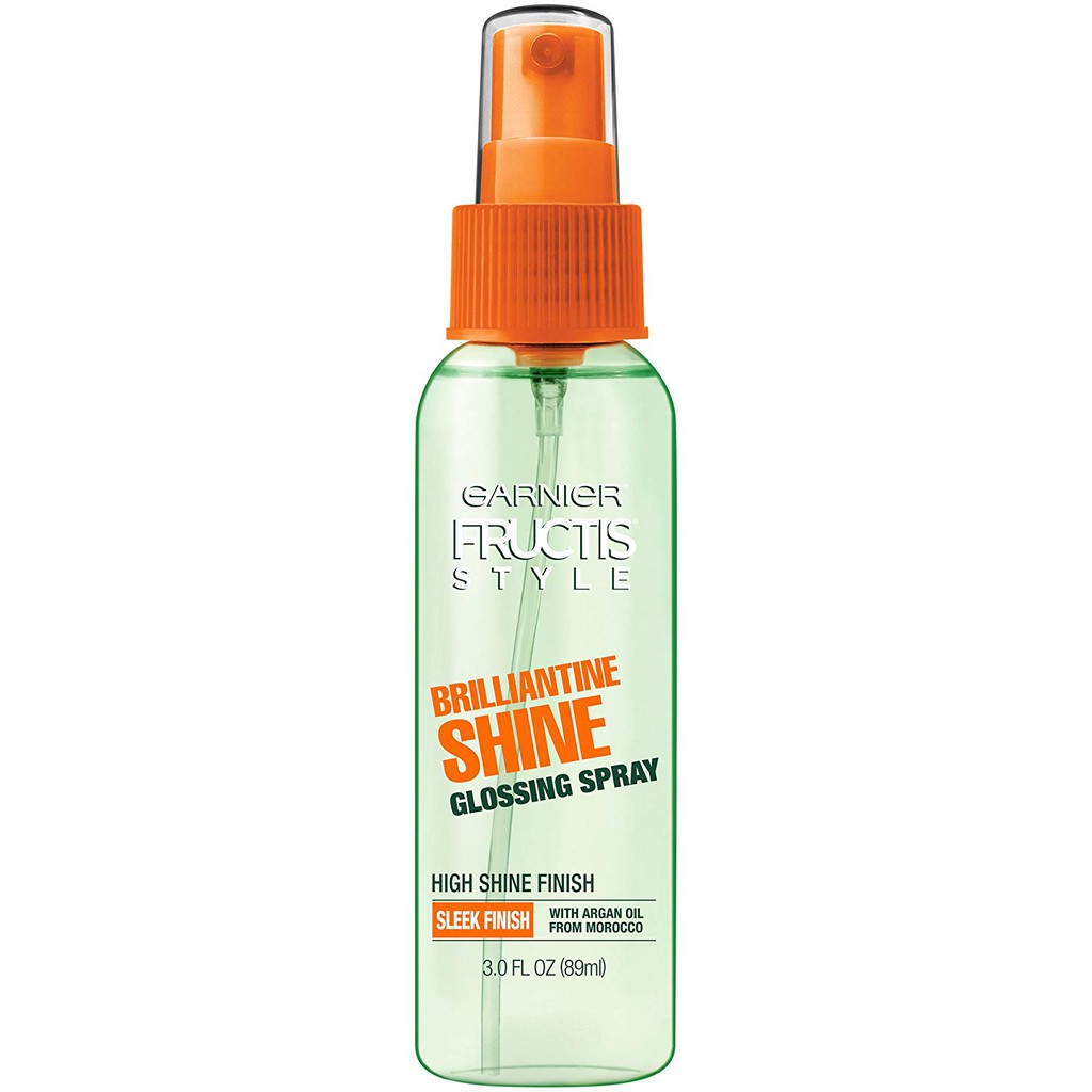 Bình xịt bóng mượt tóc Garnier Fructis Style Brilliantine Shine Glossing Spray All Hair Type 89ml (Mỹ)