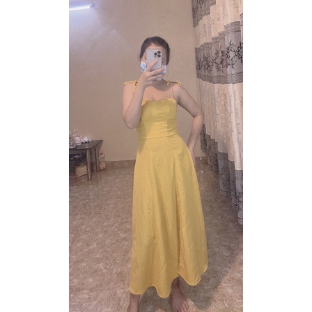 Đầm nữ 2 dây xẻ tà đi chơi đi biển KT2D