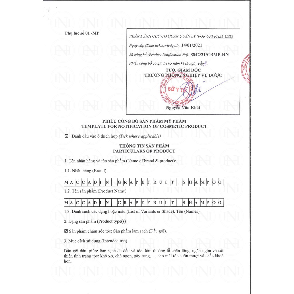 Dầu gội bưởi Maccadin Nga Hoàng | BigBuy360 - bigbuy360.vn