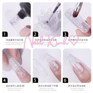 Gel gôm màu nhũ đắp móng ( poly gel)