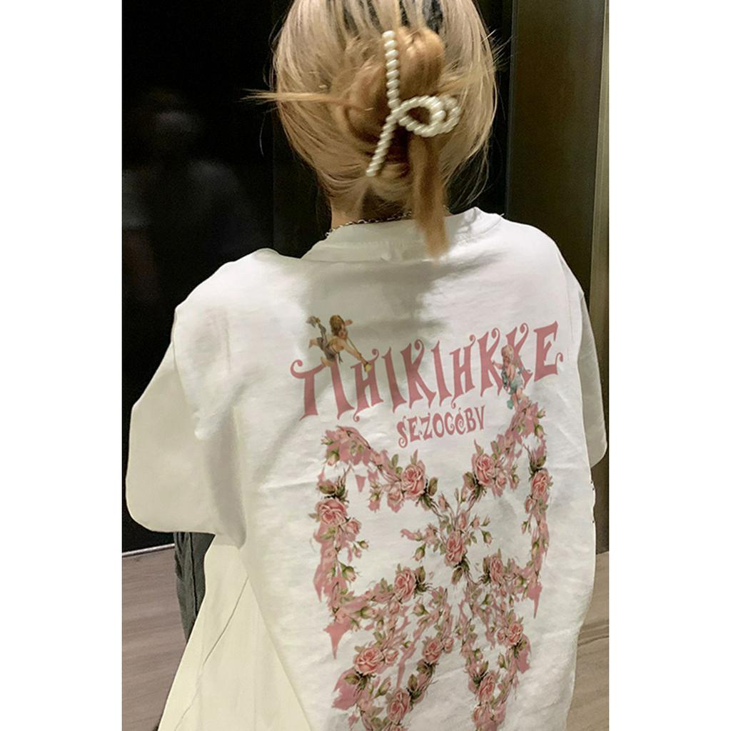 FOCUS local brand Áo thun trắng bigsize vintage thời trang nữ tee 100%cotton