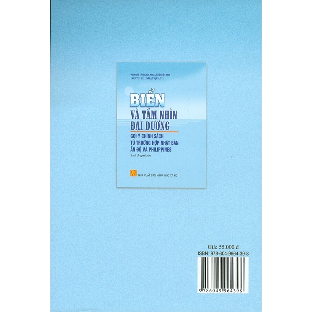 Sách - Biển Và Tầm Nhìn Đại Dương - Gợi Ý Chính Sách Từ Trường Hợp Nhật Bản Ấn Độ Và Philippines