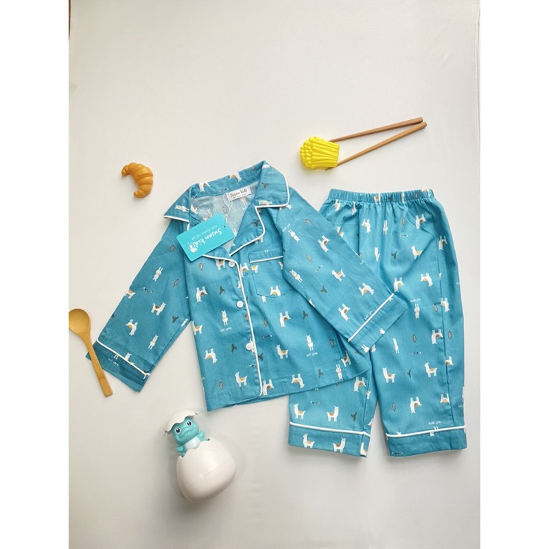 Bộ đồ yukata và pijama cho bé trai bé gái, bộ đồ mặc nhà dài tay cho bé