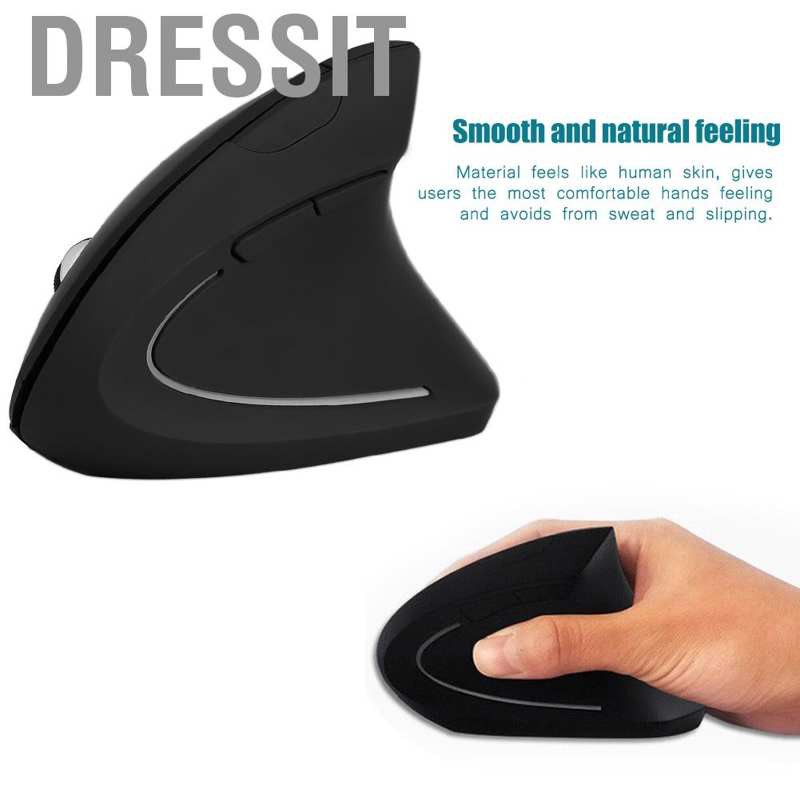 Dressit 2.4G Wireless 1600DPI Ergonomic Vertical Gaming Mouse Optical Mice for PC Laptop