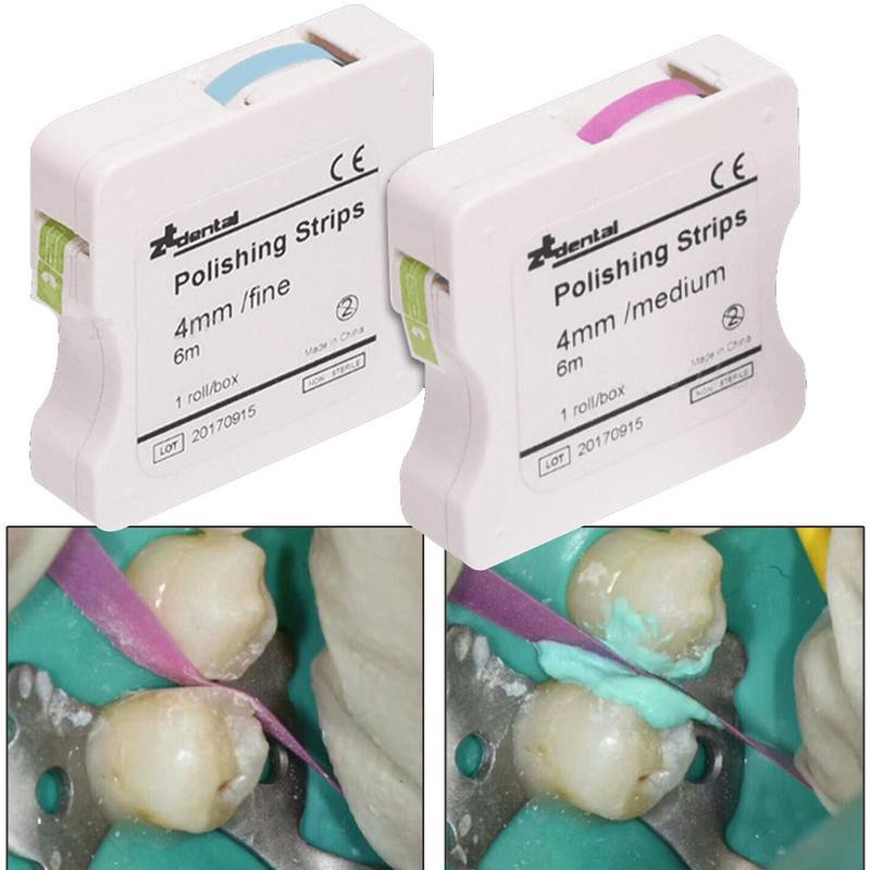 Dải Đánh Bóng Răng Dụng Cụ Mài Răng Kẽ Răng Bằng Nhựa 4Mm 1 Cuộn