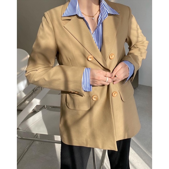 DESI BLAZER - áo blazer trẻ trung thanh lịch màu nâu vàng