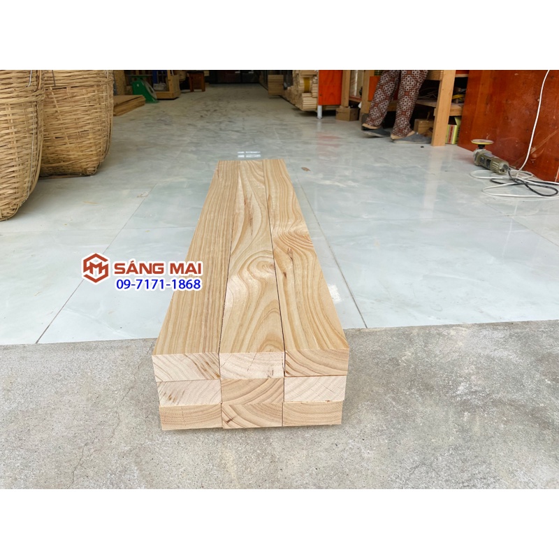 [MS151] Thanh gỗ thông 4cm x 8cm x dài 120cm + láng mịn 4 mặt